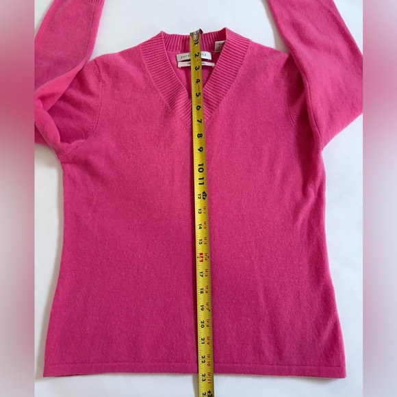 Pursuits Ltd Sweater Cashmere 2-ply cashmere v- neck pink size medium - Picture 4 of 10